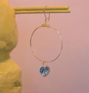 Conjunto collar con pendientes corazón cristal Swarovski