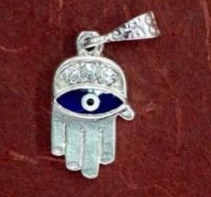 Colgante Amuleto Mano de Fátima con Ojo Azul