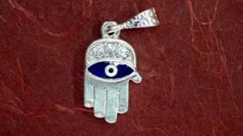 Colgante Amuleto Mano de Fátima con Ojo Azul