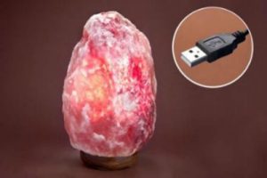 Lámpara FENG SHUI de SAL NATURAL con USB para ORDENADOR