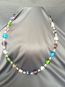 Collar artesanal de CRISTAL MURANO con PERLAS cultivadas (Mod. 54) hecho a mano