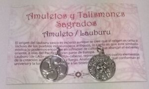 Colgante LAUBURU VASCO - Amuleto Talismán AGUA TIERRA AIRE FUEGO