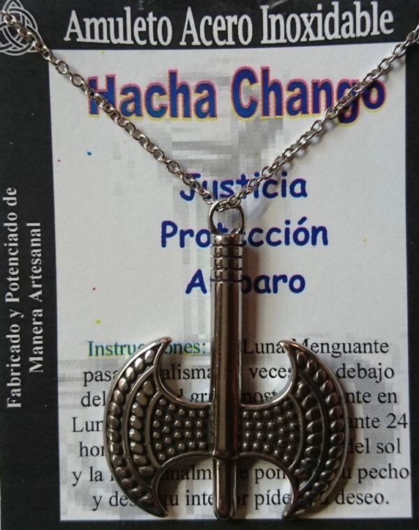 Colgante HACHA CHANGO - Amuleto Talismán JUSTICIA PROTECCIÓN AMPARO